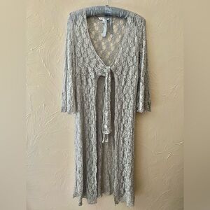 Cabi Gray Lace Wrap Cardigan Size M